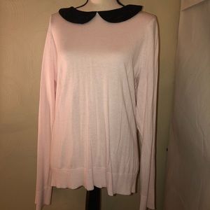 Hot Topic light pink sweater with Peter Pan collar